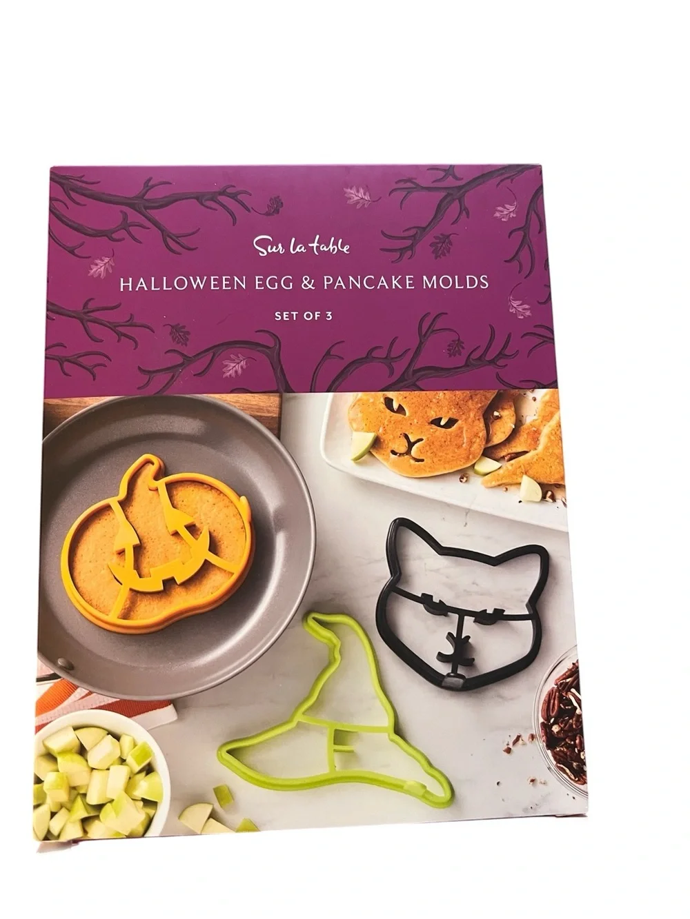Sur La Table NWT, NIB adorable, silicone Halloween Egg & Pancake Mold Set (3)